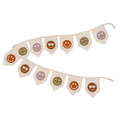 pointed bunting - smiley emoji