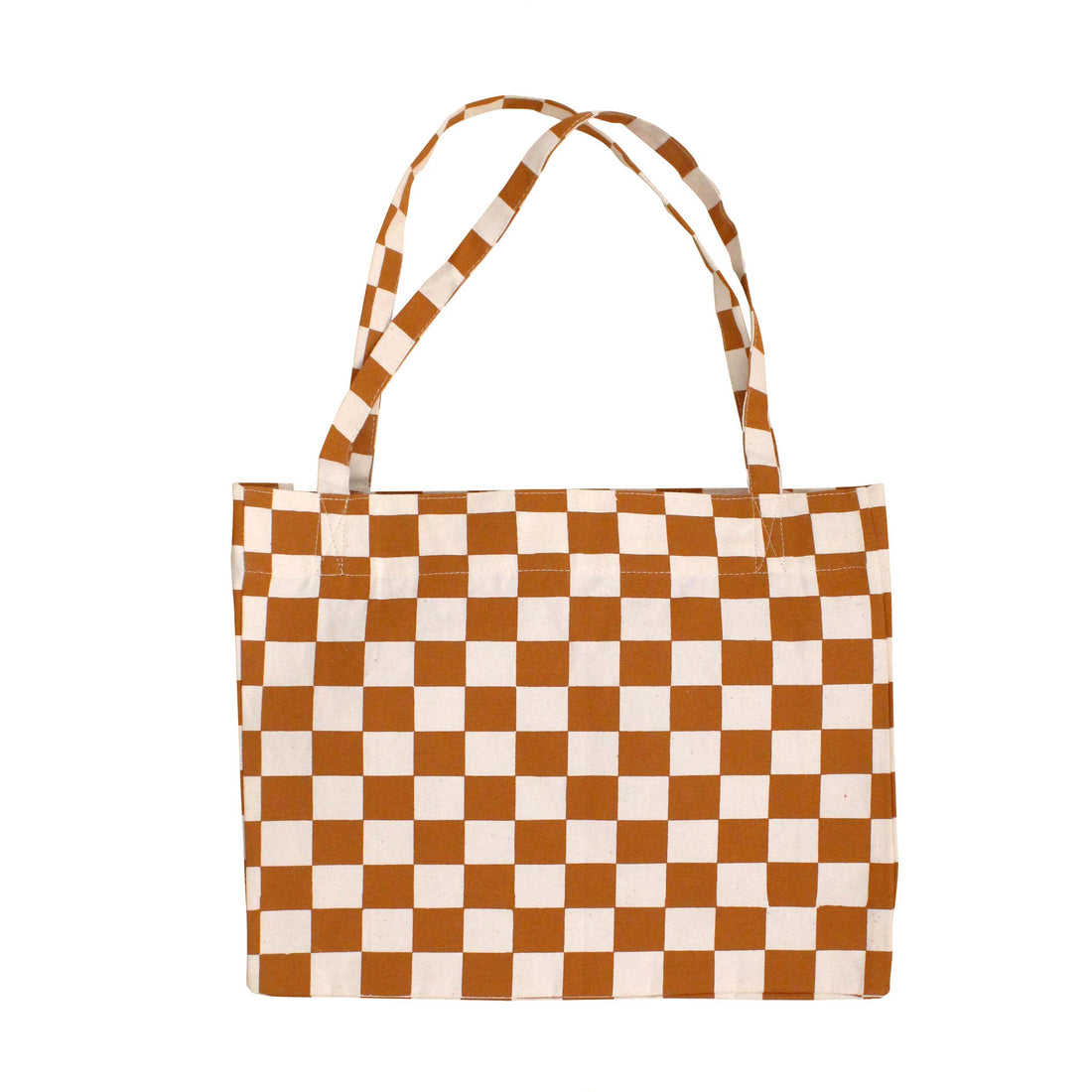 checkered tote bag